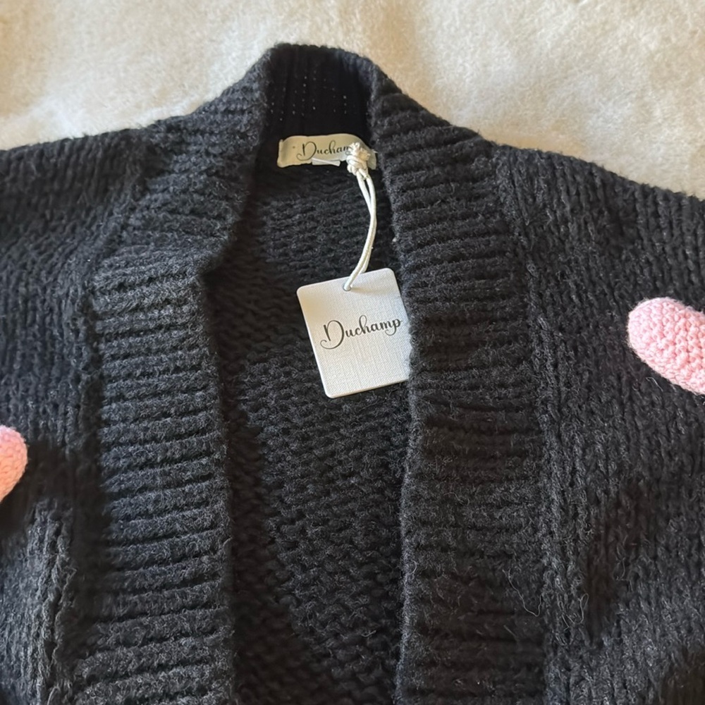 Heart 3D Cardigan Sweater ~ Sweetest Oversized Knit Valentine's Day cardigan 🩷 - Picture 10 of 10